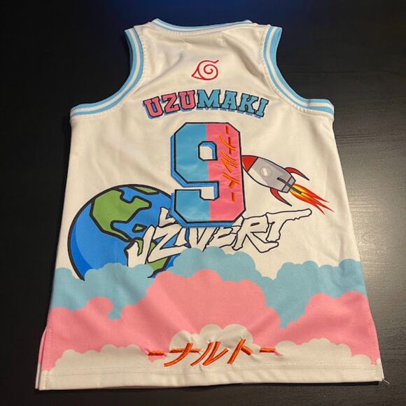 Headgear Classics Basketball Jersey Naruto x Lil Uzi Vert White Men's Size S - Picture 3 of 4